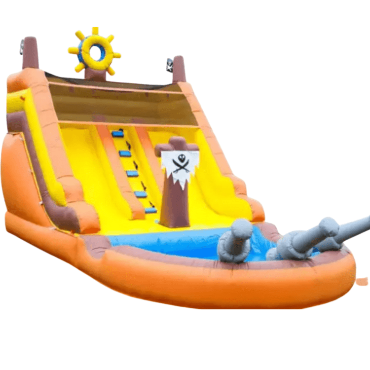 DUAL SLIDE Pirate Captain  Inflatable Water Slide