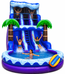 18FT Surf Beach Double Water Slide Wet/Dry